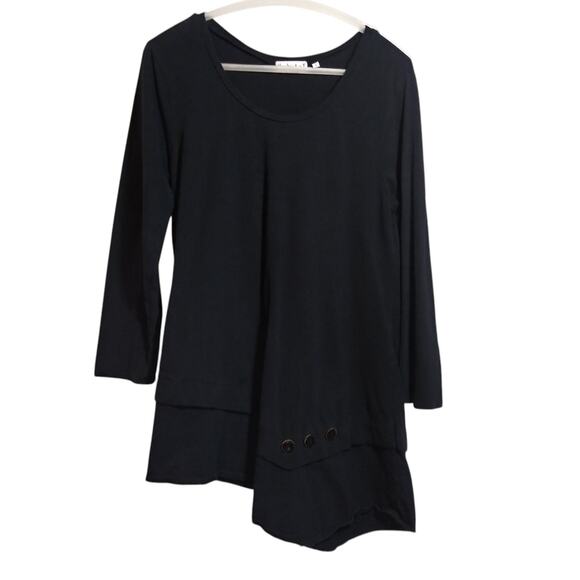 Habitat Black Asymmetrical Women's Long Sleeve Top Size Small - Picture 1 of 10